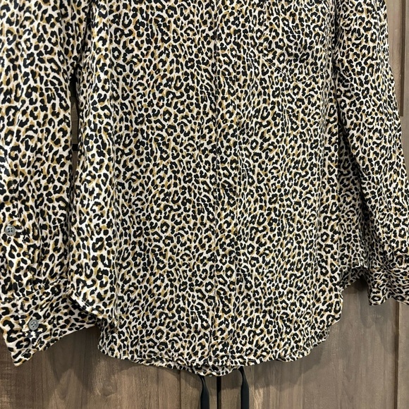 J Crew Size 8 Silk Button Shirt Cheetah Print Top - Picture 9 of 13